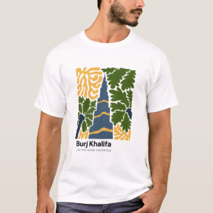 Burj Khalifa Dubai UAE abstract travel floral T-Shirt