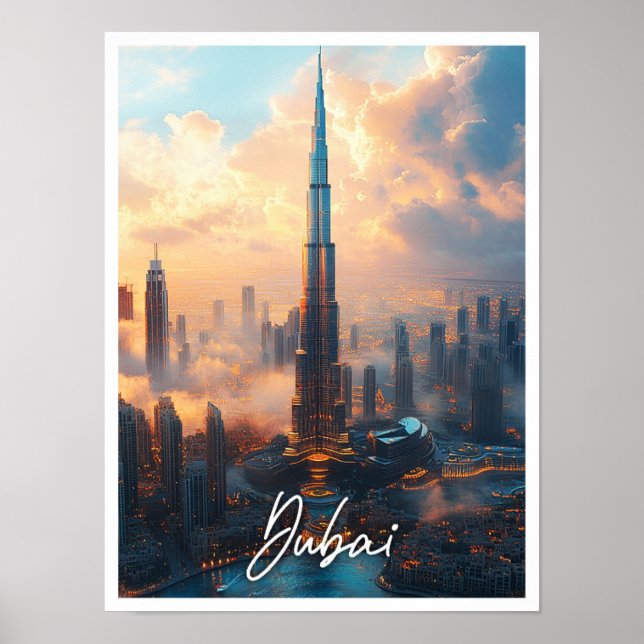 Burj Khalifa Dubai UAE United Arab Emirates City Poster (Front)