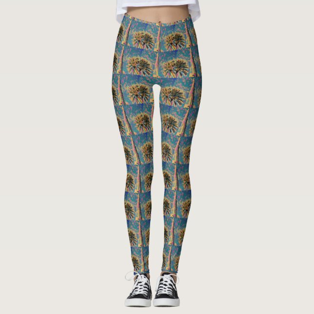 Burj Khalifa painting Leggings (Front)