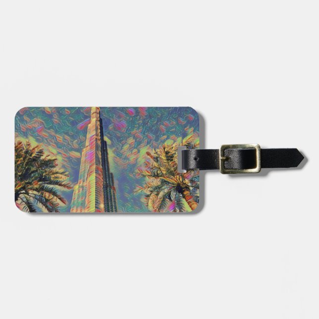 Burj Khalifa painting Luggage Tag (Front Horizontal)