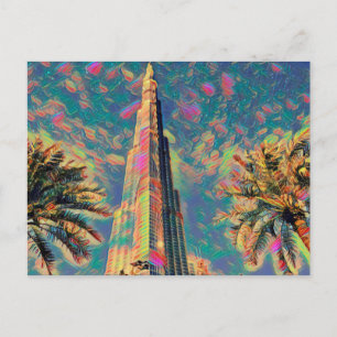 Burj Khalifa painting Postcard