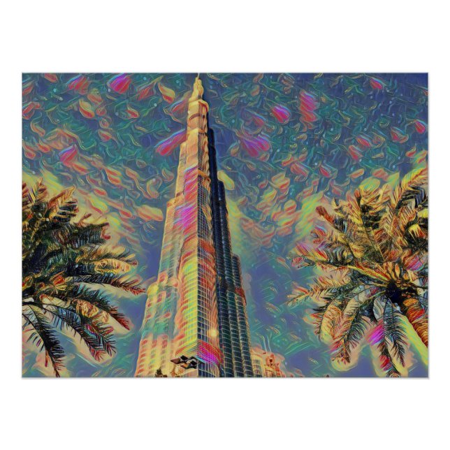 Burj Khalifa painting Poster (Front)