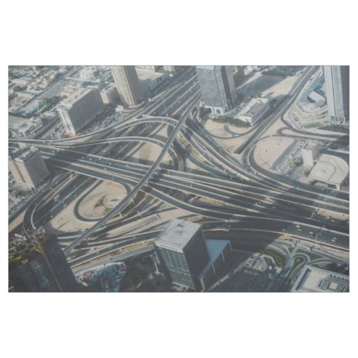 Burj Khalifa road view,Dubai Fabric