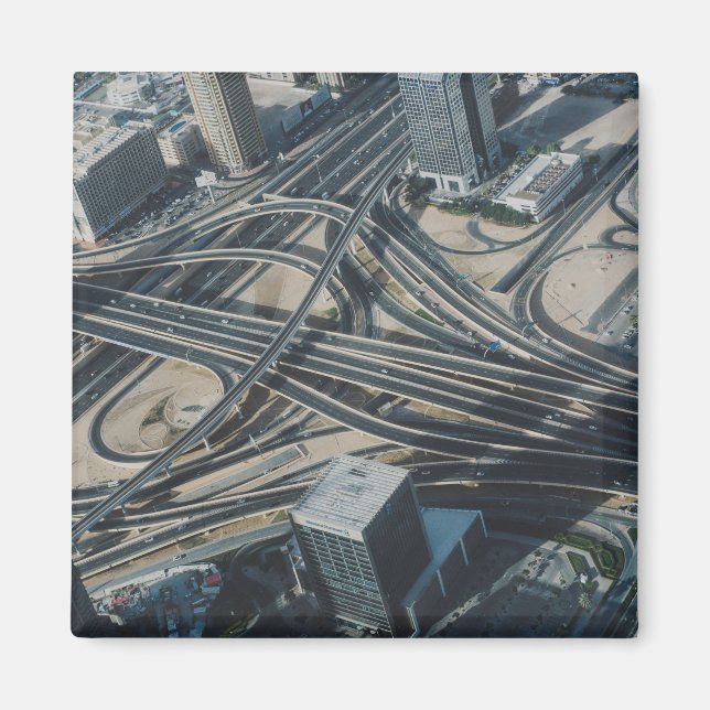 Burj Khalifa road view, Dubai Magnet (Front)