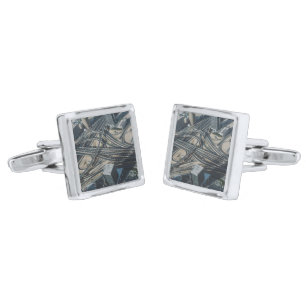Burj Khalifa road view, Dubai Silver Cufflinks