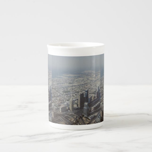 Burj Khalifa view, Dubai Bone China Mug (Front)