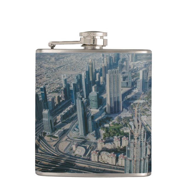 Burj Khalifa view,Dubai Hip Flask (Front)