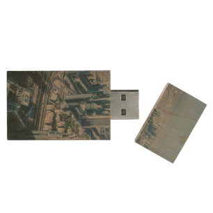 Burj Khalifa view,Dubai Wood USB Flash Drive