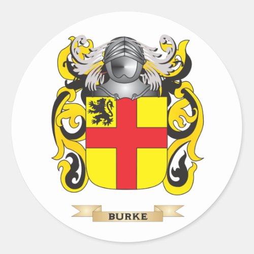 Burke Coat of Arms Family Crest Classic Round Sticker