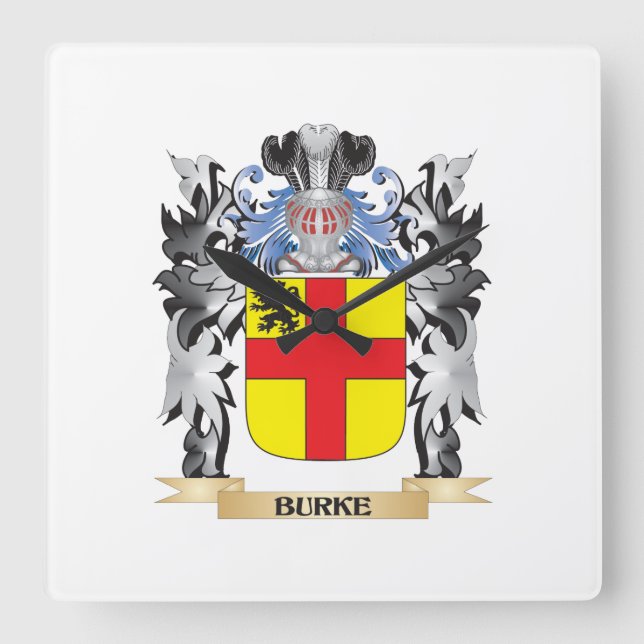 Burke Coat of Arms - Family Crest Square Wall Clock (Front)
