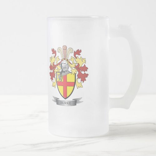 Burke Coat of Arms Frosted Glass Beer Mug