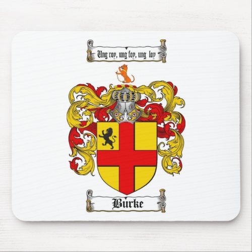 BURKE FAMILY CREST _  BURKE COAT OF ARMS MOUSE PAD