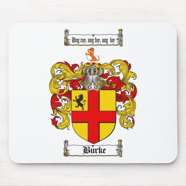 BURKE FAMILY CREST -  BURKE COAT OF ARMS MOUSE PAD (Front)