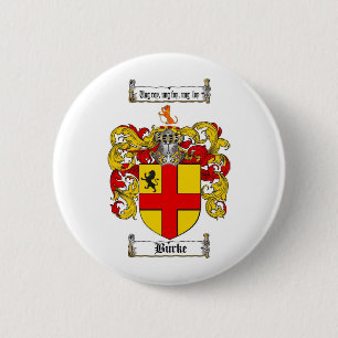 BURKE FAMILY CREST - BURKE COAT OF ARMS PINBACK BUTTON