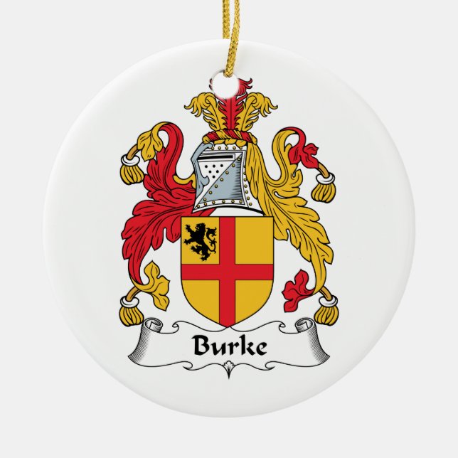 Burke Family Crest Ceramic Ornament (Front)