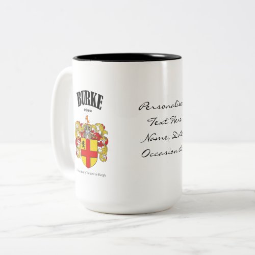 Burke Family Crest Translation  Meaning Two_Tone Coffee Mug