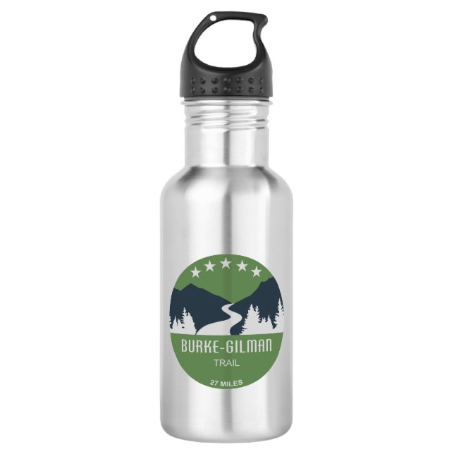 Burke-Gilman Trail Stainless Steel Water Bottle (Front)