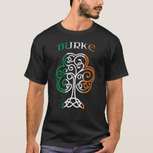 BURKE Irish Name Shamrock Ireland Flag Family T-Shirt