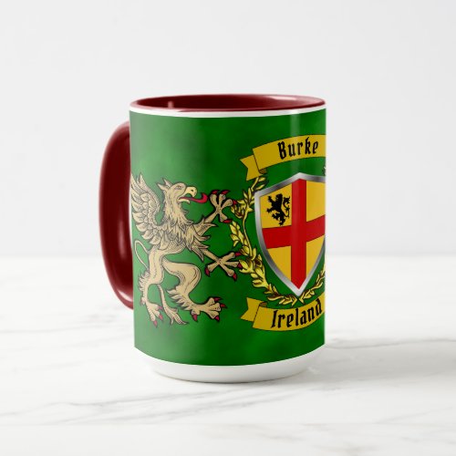 Burke Irish Shield  Griffins Personalized   Mug