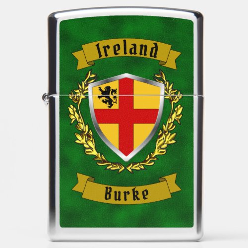 Burke Irish Shield Personalized   Zippo Lighter