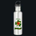 Burke Irish Shield & Shamrock Personalized  Stainless Steel Water Bottle<br><div class="desc">Drink your water in style with this Burke Irish coat of arms shield and shamrock stainless steel water bottle! Keep your drink fresh and cool! No worries of breaking if dropped! Save the environment with this one! Can be personalized with correct spelling or leave as is! Erin go Bragh!</div>