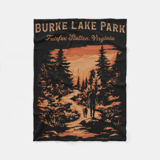 Burke Lake Park Fairfax Station Virginia Hiking Tr Fleece Blanket