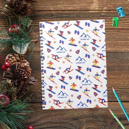 Burke Mountain Vermont Ski Snowboard Pattern Notebook