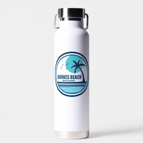 Burkes Beach South Carolina Palm Tree Birds Water Bottle