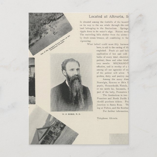 Burke's Sanitarium, California Postcard (Front)