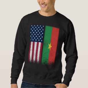 Burkina Faso Burkinabe American Flags Proud USA Sweatshirt