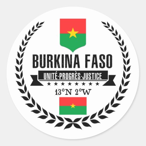 Burkina Faso Classic Round Sticker