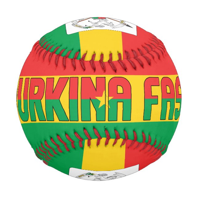 Burkina Faso Flag and Coat of Arms Patriotic Baseball (Front)