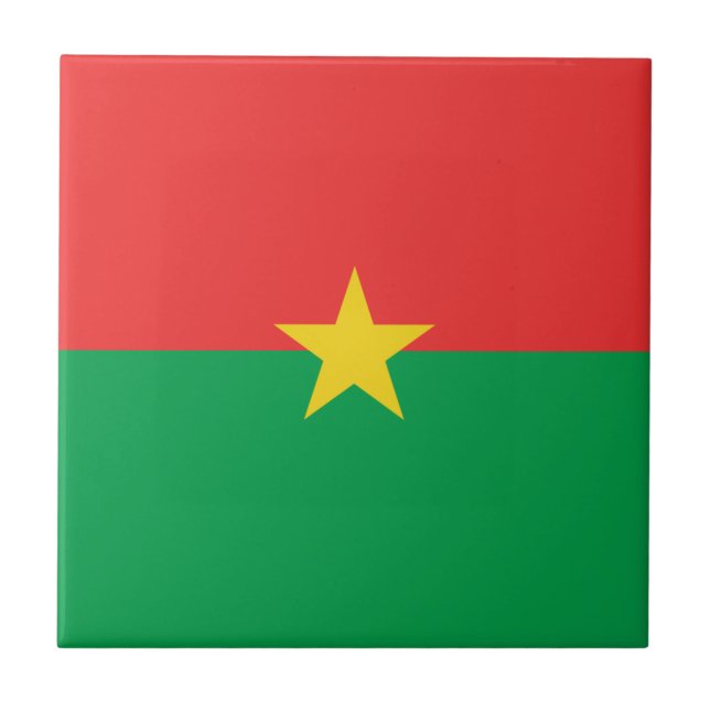 Burkina Faso Flag Ceramic Tile (Front)