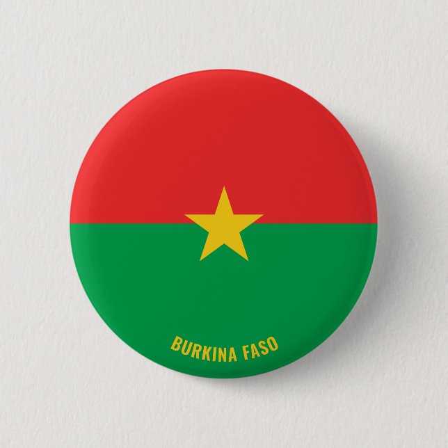 Burkina Faso Flag Cute Patriotic Button (Front)
