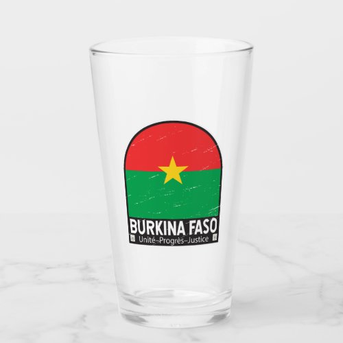 Burkina Faso Flag Emblem Distressed Vintage Glass