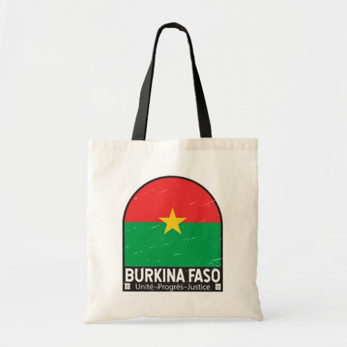 Burkina Faso Flag Emblem Distressed Vintage Tote Bag