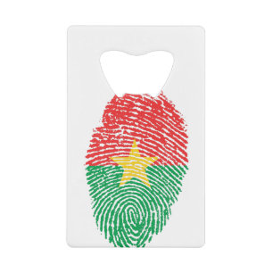 Burkina Faso Flag Fingerprint Country Pride Credit Card Bottle Opener