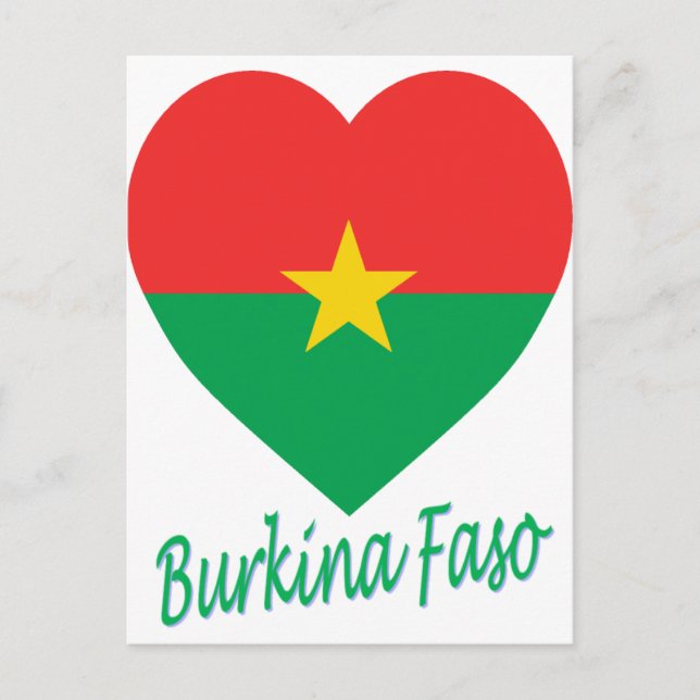 Burkina Faso Flag Heart Postcard (Front)
