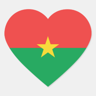 Burkina Faso Flag Heart Sticker