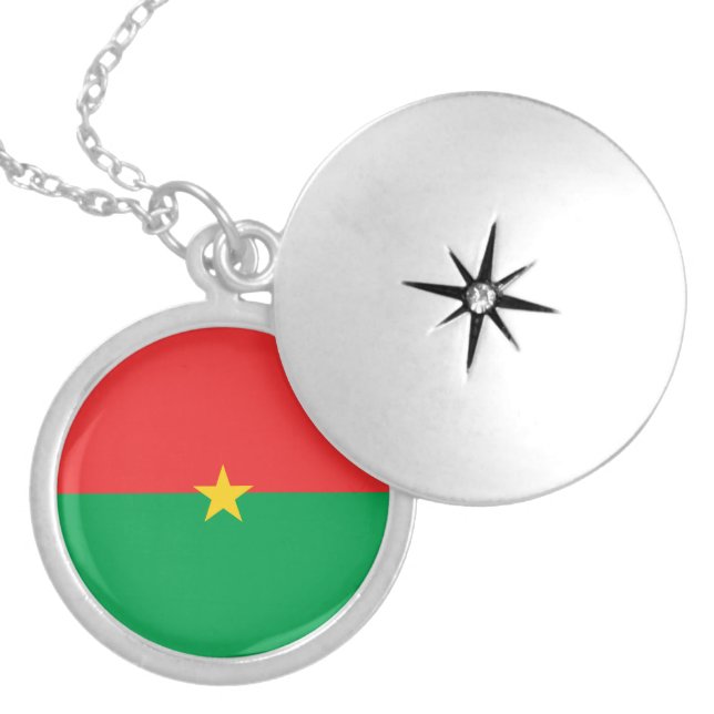 Burkina Faso flag Locket Necklace (Front)
