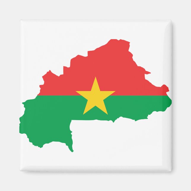 Burkina Faso Flag map BF Magnet (Front)