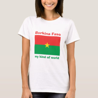 Burkina Faso Flag + Map + Text T-Shirt