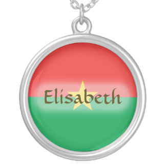 Burkina Faso Flag + Name Necklace