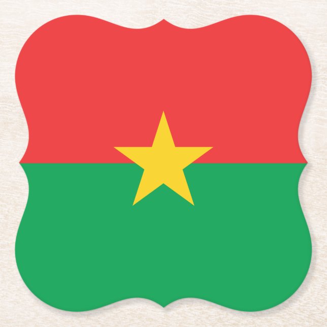 Burkina Faso Flag Paper Coaster (Front)