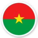 Burkina Faso Flag Round Sticker