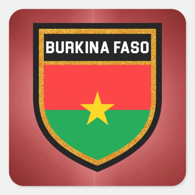 Burkina Faso Flag Square Sticker (Front)
