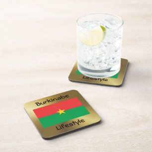 Burkina Faso Flag+Text Coaster