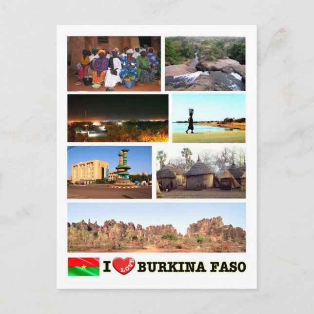 Burkina Faso - I Love - Postcard (Front)