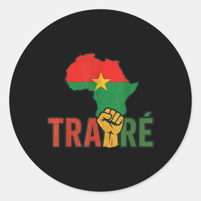 Burkina Faso-ibrahim Traoré _ Thomas Sankara  Classic Round Sticker (Front)