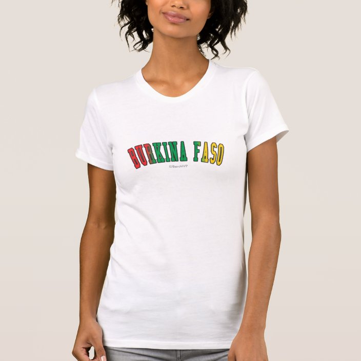 Burkina Faso in National Flag Colors Tee Shirt